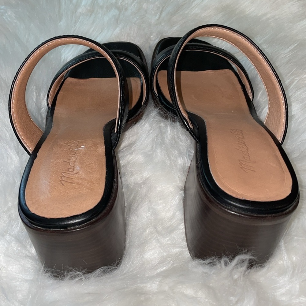 Madewell Black and Brown Block Heel Sandals Sz 9 - Picture 6 of 7